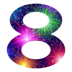 Number of colorful firework eight N2