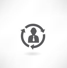 arrows around a person icon