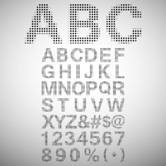 Pixel Font - Alphabets and numerals characters in retro square pixel N4