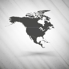 North america map on gray background grunge texture vector illustration