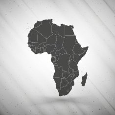Africa map on gray background grunge texture vector illustration