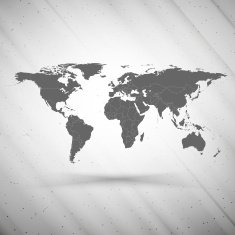 world map on gray background grunge texture vector illustration