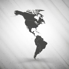 North and South America map on gray background grunge texture