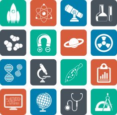Silhouette Science Research and Education Icons
