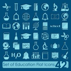 Set of education flat icons N64