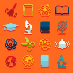 Set of education flat icons N68