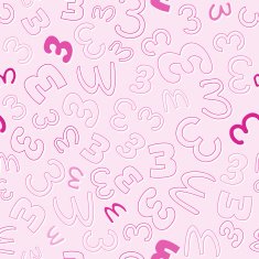 seamless pattern with number three