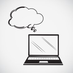 Simple sketch of a laptop with an empty callout