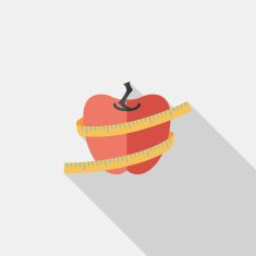 measuring tape flat icon with long shadow eps10 N18