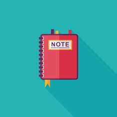 notebook flat icon with long shadow eps10 N44