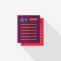 Good grades on exam flat icon with long shadow eps10 N3
