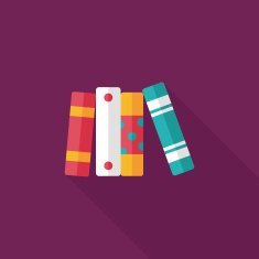 bookshelf flat icon with long shadow eps10 N12
