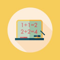 blackboard flat icon with long shadow eps10