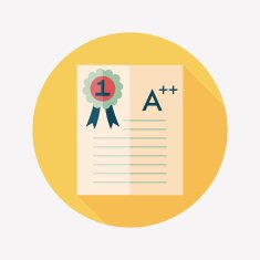 Good grades on exam flat icon with long shadow eps10 N4