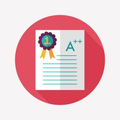 Good grades on exam flat icon with long shadow eps10 N5
