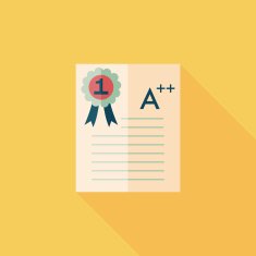 Good grades on exam flat icon with long shadow eps10 N6