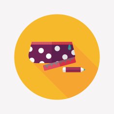 pencil box flat icon with long shadow eps10 N21