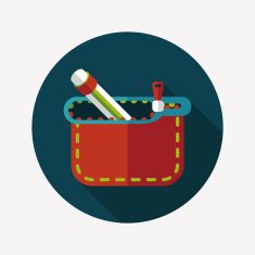 pencil box flat icon with long shadow eps10 N24