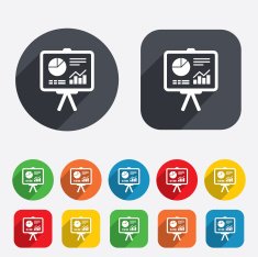 Presentation billboard sign icon Diagram symbol N13