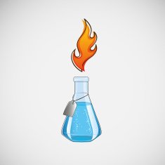 Stock laboratory flask on a light background