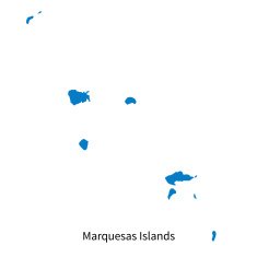 Detailed vector map of Marquesas Islands