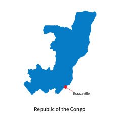 Vector map Republic of the Congo and capital city Brazzaville