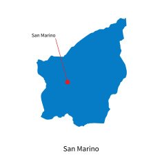Detailed vector map of San Marino and capital city