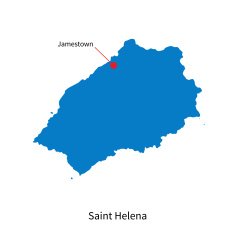 Detailed vector map of Saint Helena and capital city Jamestown