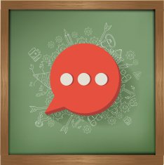 Speech design on blackboard background clean vector