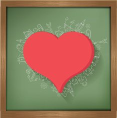 Heart design on blackboard background clean vector