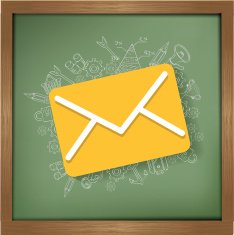 Email design on blackboard background clean vector