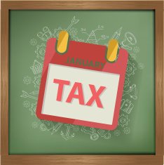 Tax design on blackboard background clean vector