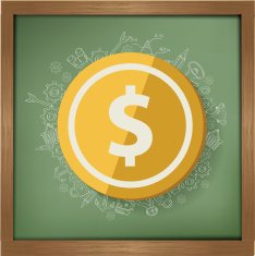Dollar design on blackboard background clean vector