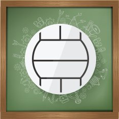 Volleyball design on blackboard background clean vector