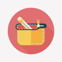 pencil box flat icon with long shadow eps10 N26