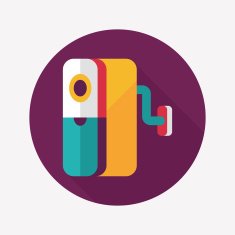 Pencil sharpener flat icon with long shadow eps10 N17