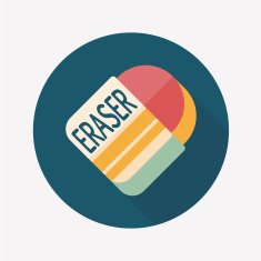 Eraser flat icon with long shadow eps10