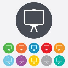 Presentation billboard sign icon PPT symbol N7