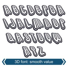 3d retro font in rotation stylish vector letters design Motion
