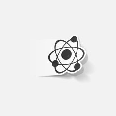 realistic design element atom N2