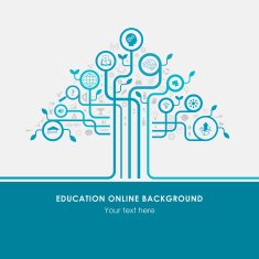 Online Education Arrow Concept Background