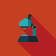 microscope flat icon with long shadow N18