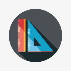 Ruler flat icon with long shadow eps10 N20