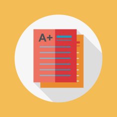 Good grade in examination flat icon with long shadow eps10 N2