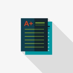 Good grade in examination flat icon with long shadow eps10 N3