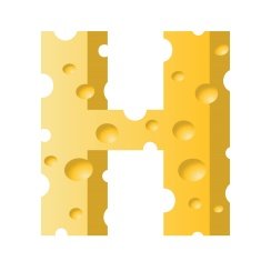 cheese letter H