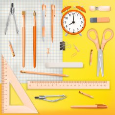 Set of Colored school supplies background EPS 10 N16