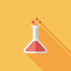 test tube flat icon with long shadow N63