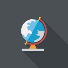 globe icon flat icon with long shadow N26