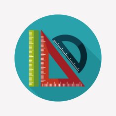 Ruler flat icon with long shadow eps10 N24